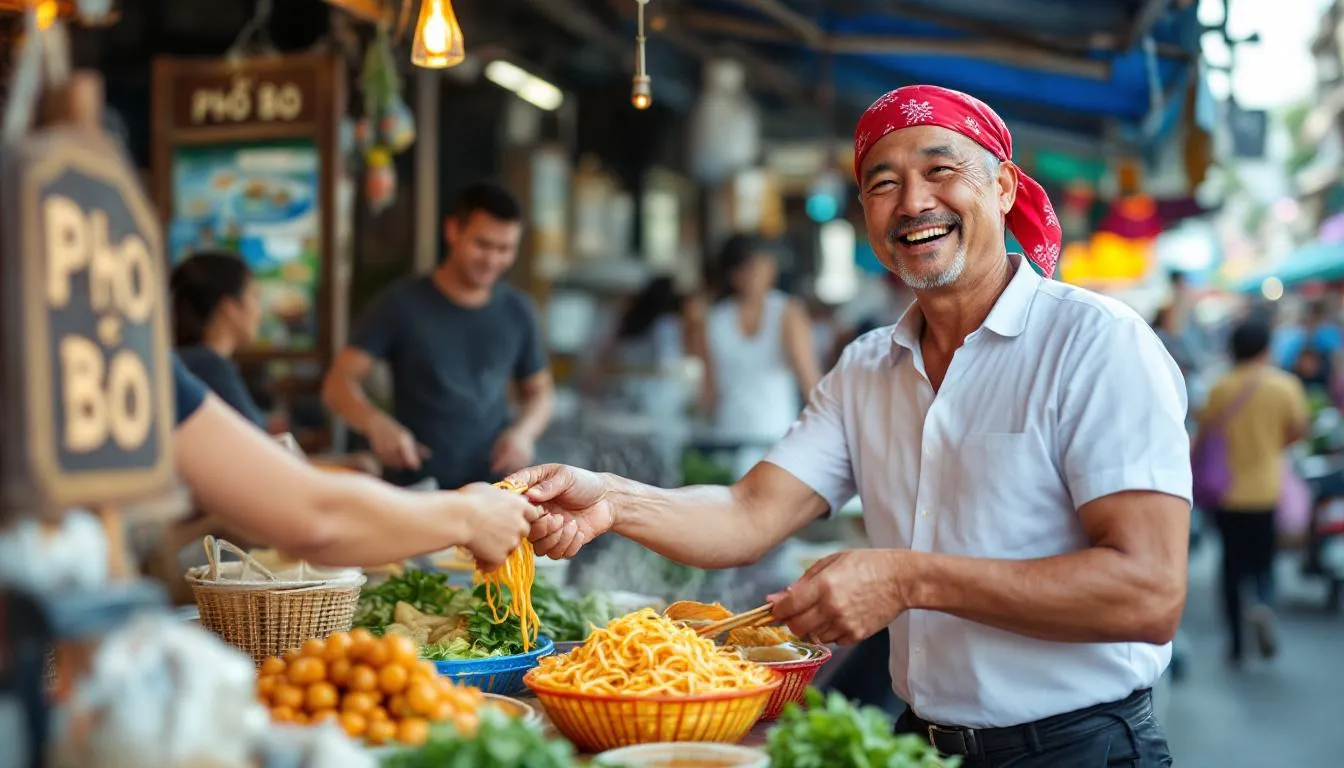 A Southeast Asian small business owner is actively serving customers in a vibrant marketplace, emphasizing personal interaction and customer service. This scene highlights the importance of small and medium enterprises (SMEs) in Brunei, showcasing how they can leverage social media platforms to enhance their business profile and connect with their customer base.