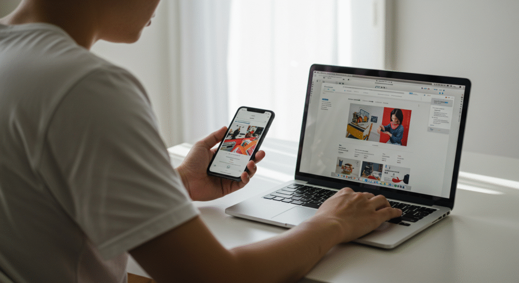 website storefront with a mobile-friendly view