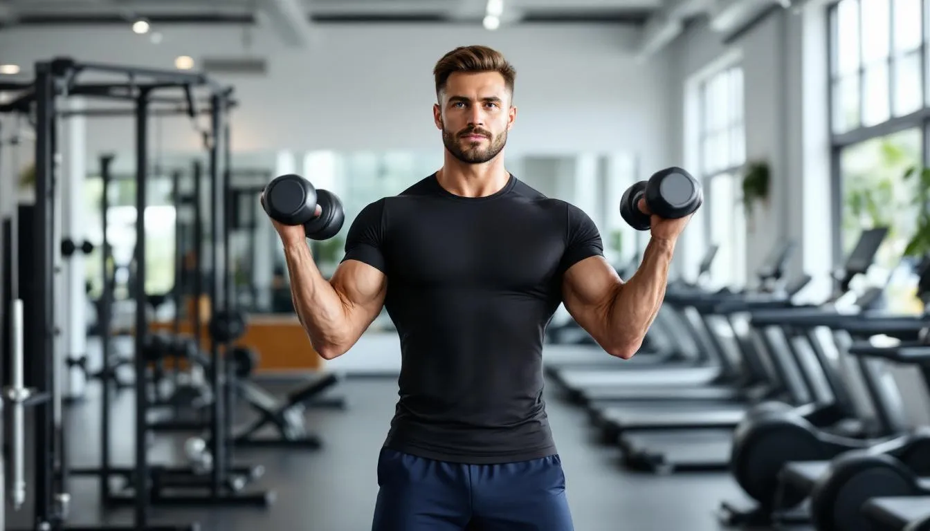 A fitness instructor is demonstrating various exercises in a bright gym setting, engaging with the camera to create dynamic content for Instagram. This scene highlights the importance of video content in social media marketing trends, showcasing how fitness professionals can effectively connect with their audience on social platforms.